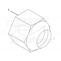 00334387  -  Nut - Hex Head Wheel, 9/16"-18