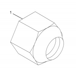 00334387  -  Nut - Hex Head Wheel, 9/16"-18