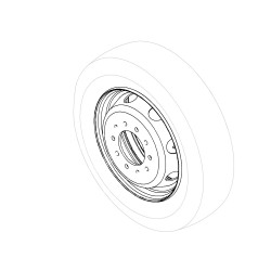 W0007494BLK  - Wheel - Front or Rear - 19.5 x 6.0, BC 8.75, Offset 5.0, 10 Hole, Black