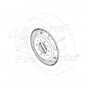 W0007494EC  - Front & Rear Wheel Asm 19.5 x 6.0, BC 8.75, Offset 5.0, 10 Hole, Gray (E-Coat)