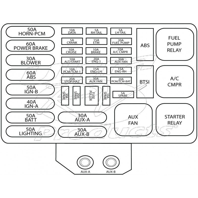 12162365 01 05 W Series P Series Fuse Relay Box Cover