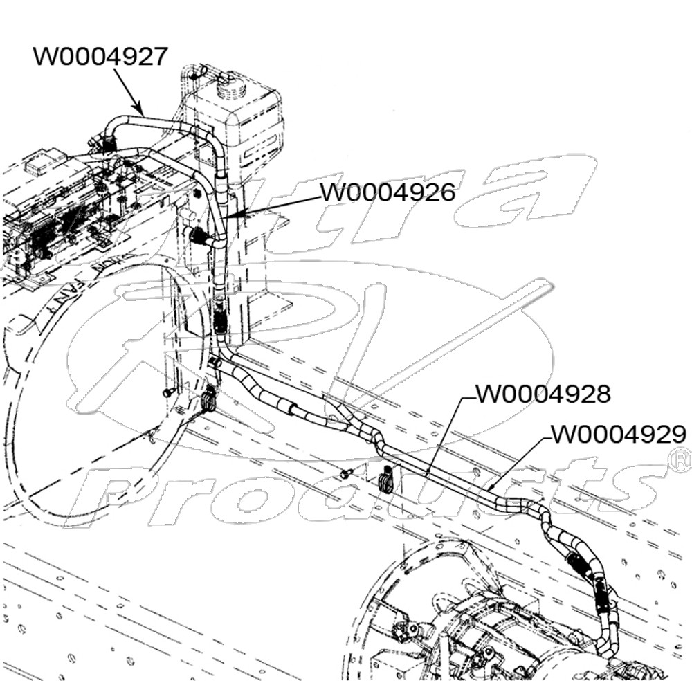W0004929 - Hose Asm - Transmission Outlet, Cooler Inlet - Workhorse Parts