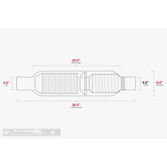 AT4040XL - Aero Exhaust TurbineXL 4" Resonated Muffler AT4040XL - Aero Exhaust TurbineXL 4" Resonated Muffler
