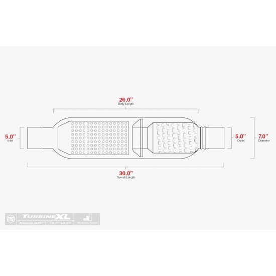 AT5050XL - Aero Exhaust TurbineXL 5" Resonated Muffler