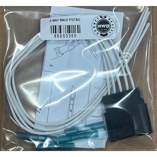 88953360  -  ACDelco GM Original Equipment PT1658 5-Way Male Black Multi-Purpose Pigtail