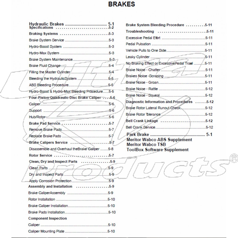 2004-2005 Workhorse Brakes Service Manual Download