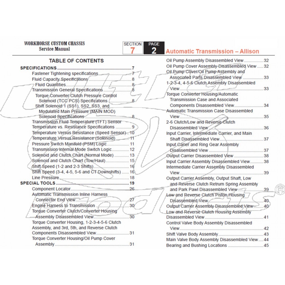 2007-2008 Workhorse R26 UFO Allison Transmission Service Manual Download