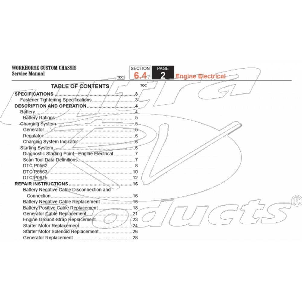 2007-2008 Workhorse R26 UFO Engine Electrical Service Manual Download