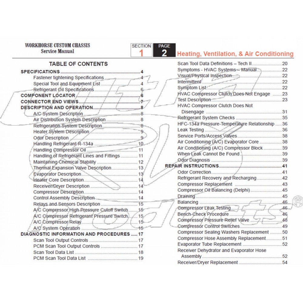 20072008 Workhorse R26 UFO HVAC Service Manual Download Workhorse Parts