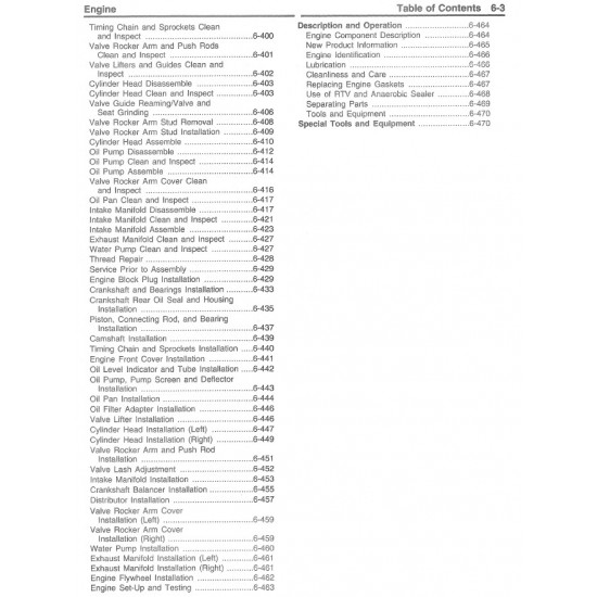 1998 Chevrolet P Series 5.7L V8 Engine Mechanical, Cooling and Exhaust Service Manual Download