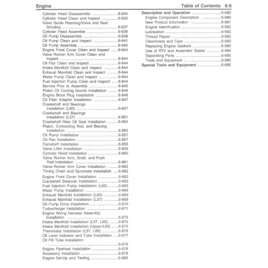 1998 Chevrolet P Series 6.5L V8 Diesel Engine Mechanical, Cooling and Exhaust Service Manual Download