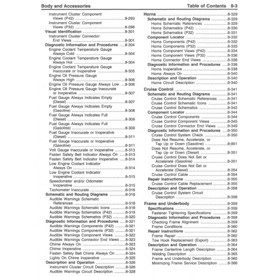 1998 Chevrolet P Series Body & Accessories Service Manual Download