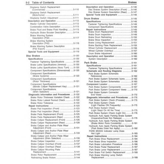 1998 Chevrolet P Series Brakes Service Manual Download