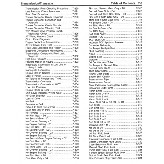 1998 Chevrolet P Series Transmission Service Manual Download