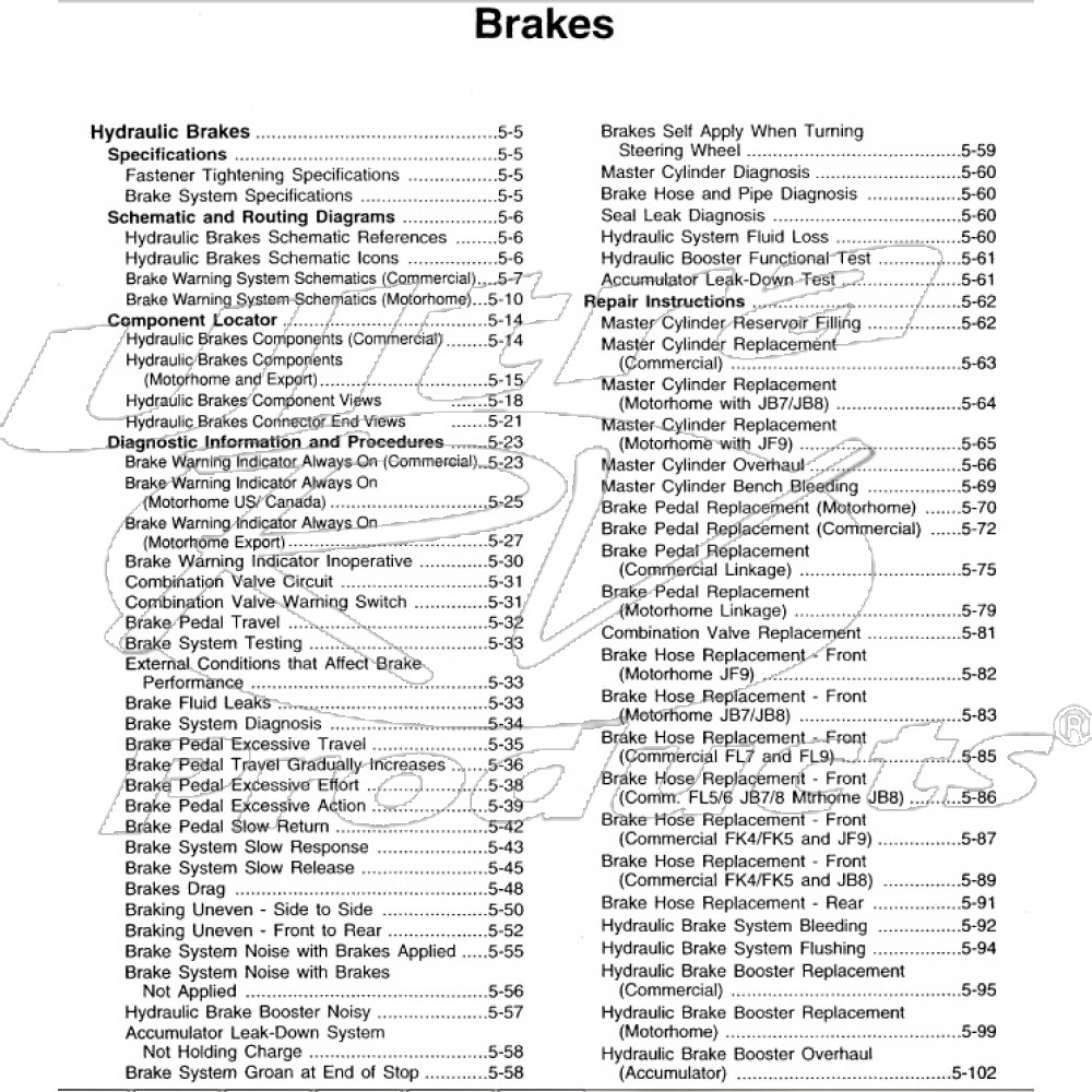 1999-2003 Workhorse Brakes Service Manual Download