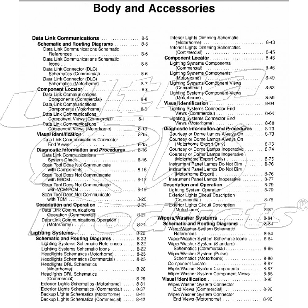 1999-2003 Workhorse Body & Accessories Service Manual Download