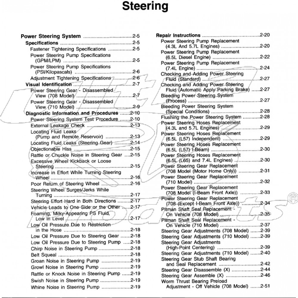 1999-2003 Workhorse Steering Service Manual Download