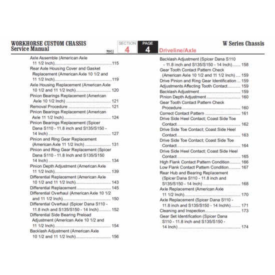 2007-2009 Workhorse W-Series Driveline & Axle Service Manual Download 2007-2009 Workhorse W-Series Driveline & Axle Service Manual Download