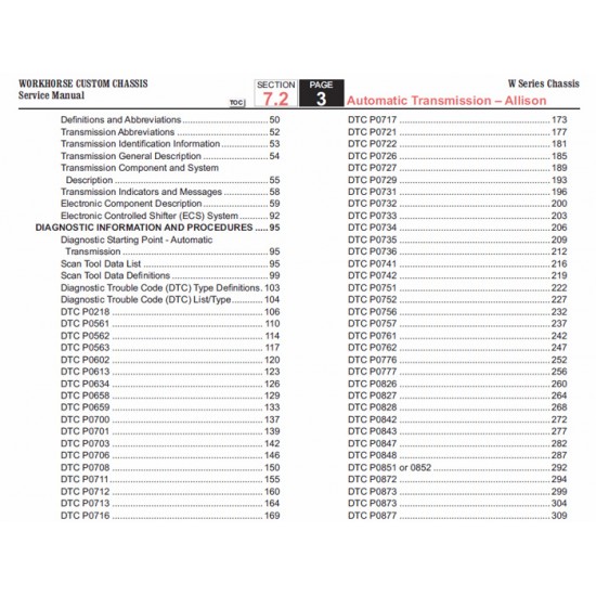 2007-2009 Workhorse W-Series Allison Transmission Service Manual Download 2007-2009 Workhorse W-Series Allison Transmission Service Manual Download