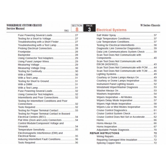 2007-2009 Workhorse W-Series Electrical Systems Service Manual Download 2007-2009 Workhorse W-Series Electrical Systems Service Manual Download