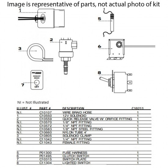 PacBrake C10318 Exhaust Brake Control Group for Caterpillar 3116 Engines