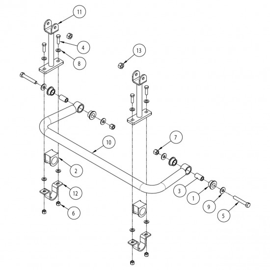 1209-142 - Front Sway Bar for Freightliner M2-106 Super-C (2019-2025) 1209-142 - Front Sway Bar for Freightliner M2-106 Super-C (2019-2025)