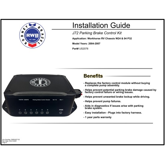 US2078 - UltraStop Park Brake Module Replacement With UltraSave Kit US2078 - UltraStop Park Brake Module Replacement With UltraSave Kit