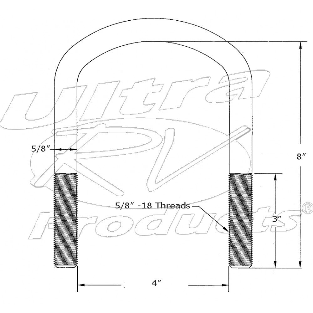 UBW22F Extended Front UBolt for Workhorse WSeries RV's Workhorse
