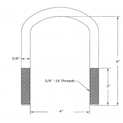 UBW22F  -  Extended Front U-Bolt for Workhorse W-Series RV's