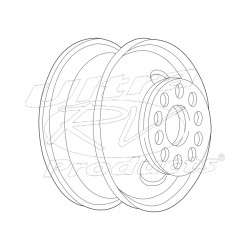 W0002399  -  Wheel Asm - Wheel Asm - 19.5x6, Offset 5.0, 10-hole White (JF9 - Dual Rear Wheels)