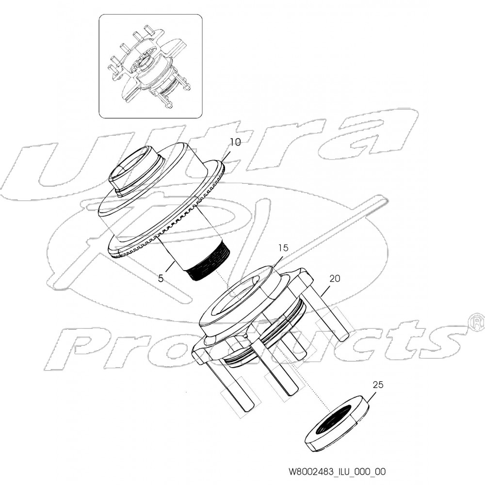 W8002483 Hub & Spindle Assembly (ppk) Workhorse Parts