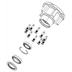 W8003807  -  Hub Asm - With Wheel Studs, Both Bearings, Circlip & Oil Seal (JM6 & SRW - R04)