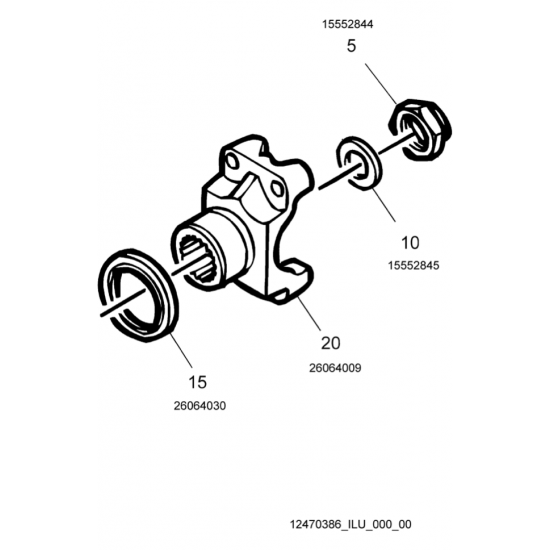 12470386  -  Yoke Kit Diff Drv P/gr(w 