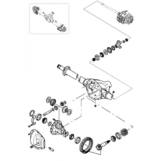 W0007318  -  Axle Asm - Rear (4.63 Ratio) (dana 80) (drw) (68mm Brembo)