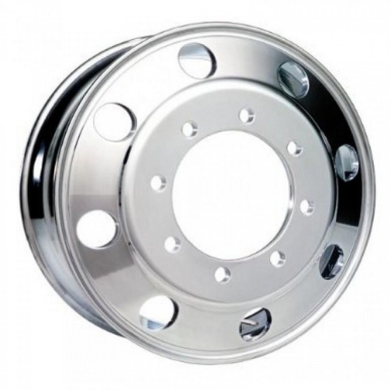 W0009566 - Front Wheel - Aluminum, 22.5 x 7.5, Offset 6.28, 8 Hole (Outside Polished) W0009566 - Front Wheel - Aluminum, 22.5 x 7.5, Offset 6.28, 8 Hole (Outside Polished)