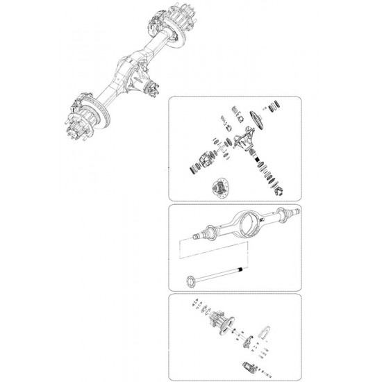 W0009707  -  Axle Asm-rear(5.86ratio) (dana S130)(70mm Quadrau