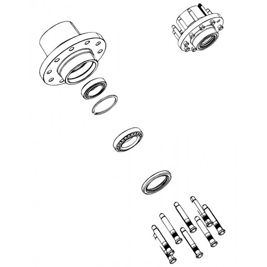 W8003752  -  Hub Asm - With Studs- Bo Th Bearings- Circlip &