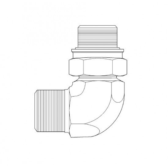 W0011543  -  Adapter-90 Degrees M18 X 1.5 To 13/16 - 16 Ors