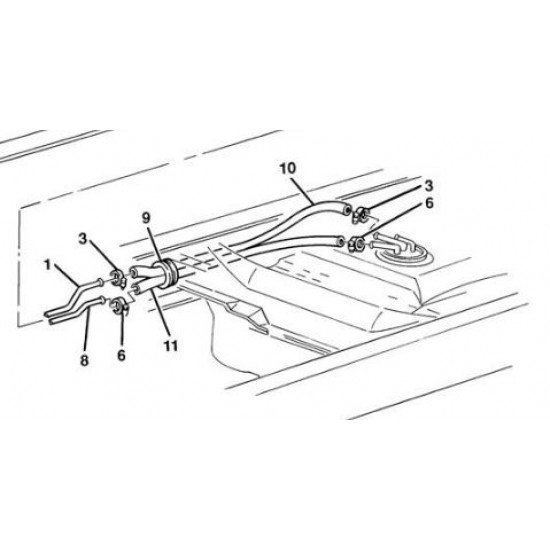 15733592  -  Hose - Fuel Return Rear, Length 22"