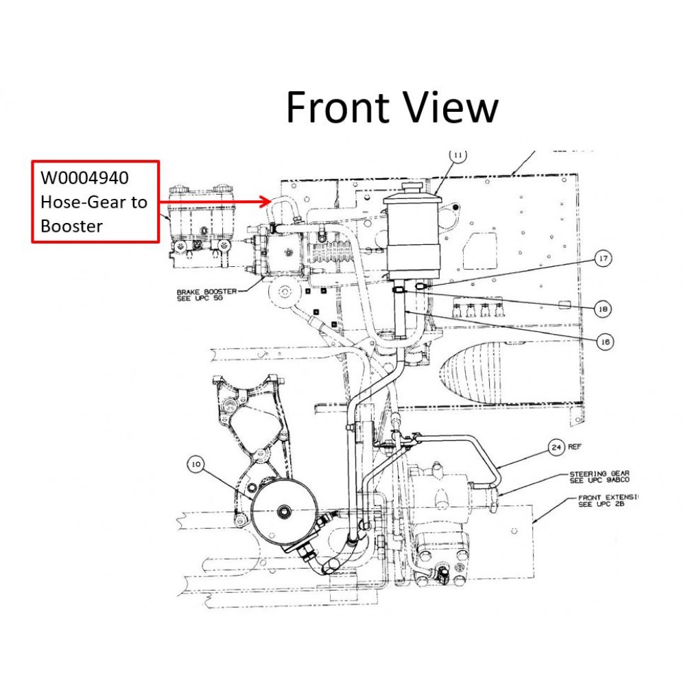 W0004940 - Hose Asm - Power Steering Booster Inlet - Workhorse Parts