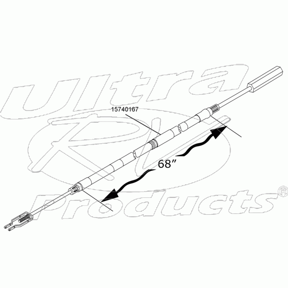 15740167 P Series Park Brake Cable 68 Length Workhorse Parts