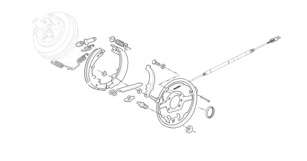 US2801 - Auto Park Brake Complete Backing Plate Asm w/ Cable ...