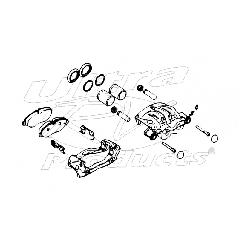 W0007821 - Caliper- Brembo-lh-frnt- 52mm-loaded - Workhorse Parts