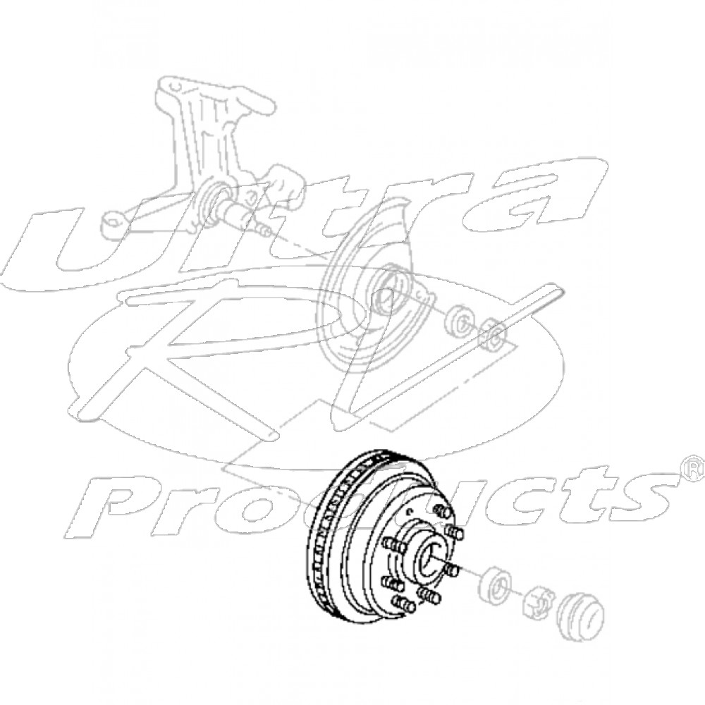 15677039  -  Front Brake Rotor w/ Hub & Exciter Ring (JB8 - Disc/Drum IFS 4K Axle)