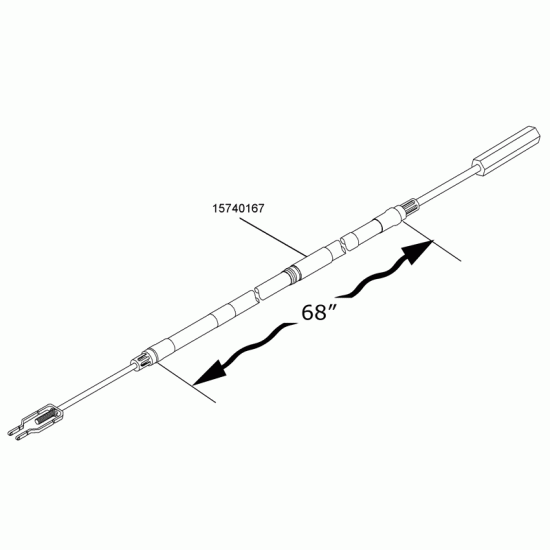 15740167 - P-series Park Brake Cable (82" Overall Length)