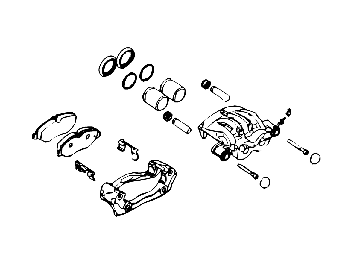 W0007822 - Caliper- Brembo-rh-frnt- 52mm-loaded - Workhorse Parts