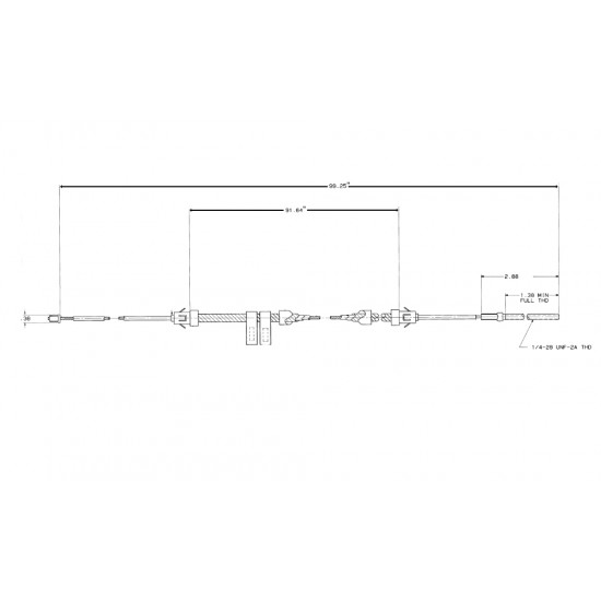 W8007196  -  Cable Asm - Park Brake Front (99.25") W8007196  -  Cable Asm - Park Brake Front (99.25")