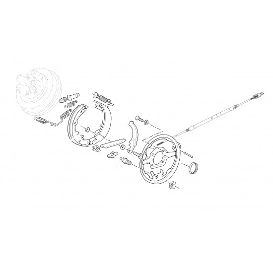 US2801-K - Auto Park Brake Complete Backing Plate Asm w/ Cable US2801-K - Auto Park Brake Complete Backing Plate Asm w/ Cable