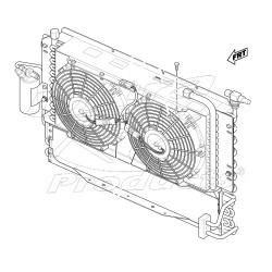 W0006533 -  A/C Condenser, Receiver Dryer, Twin Electric Fan & Engine/Trans Cooler Asm