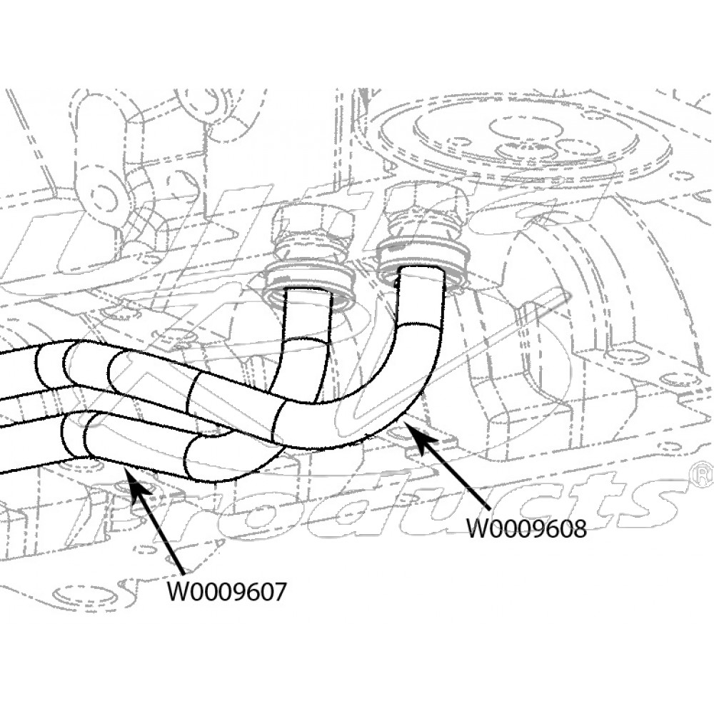W0009608 Hose Asm Engine Oil Cooler Inlet, Engine Outlet